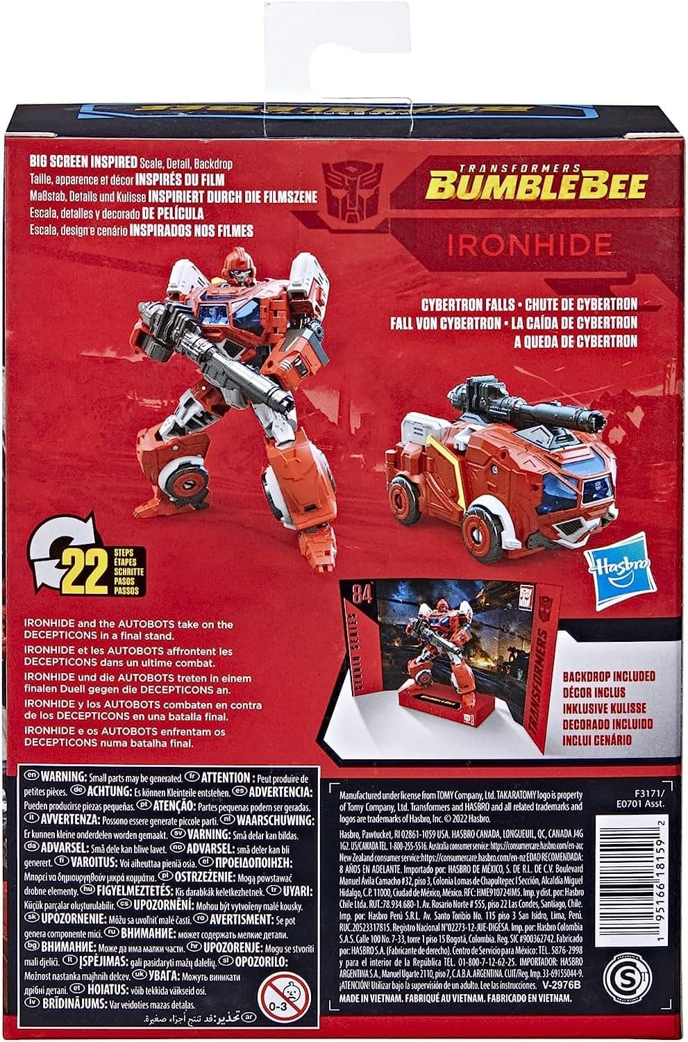 Removable backdrop lets you recreate Cybertron Falls scene with poseable figures