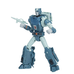 Transformers Kup figure in robot-to-truck mode showcasing 21-step conversion for display