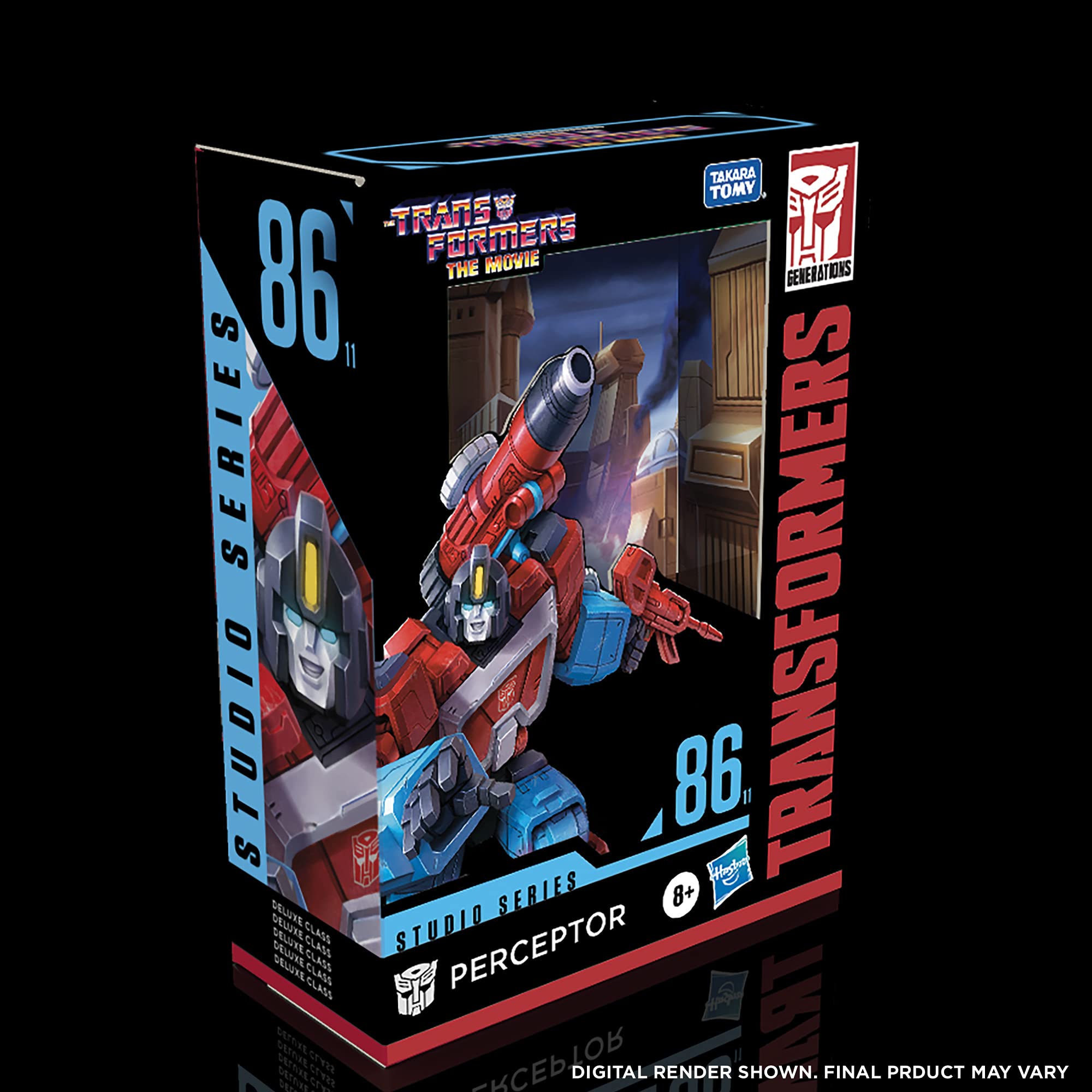 Transformers Perceptor with removable backdrop for recreating Autobot City scene