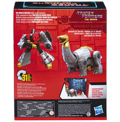Dinobot Sludge scene recreation-ready with detachable backdrop for immersive posing.
