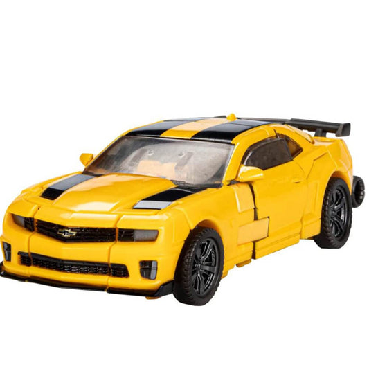 Transformers Studio Series 87 Bumblebee in Camaro mode for dynamic display.