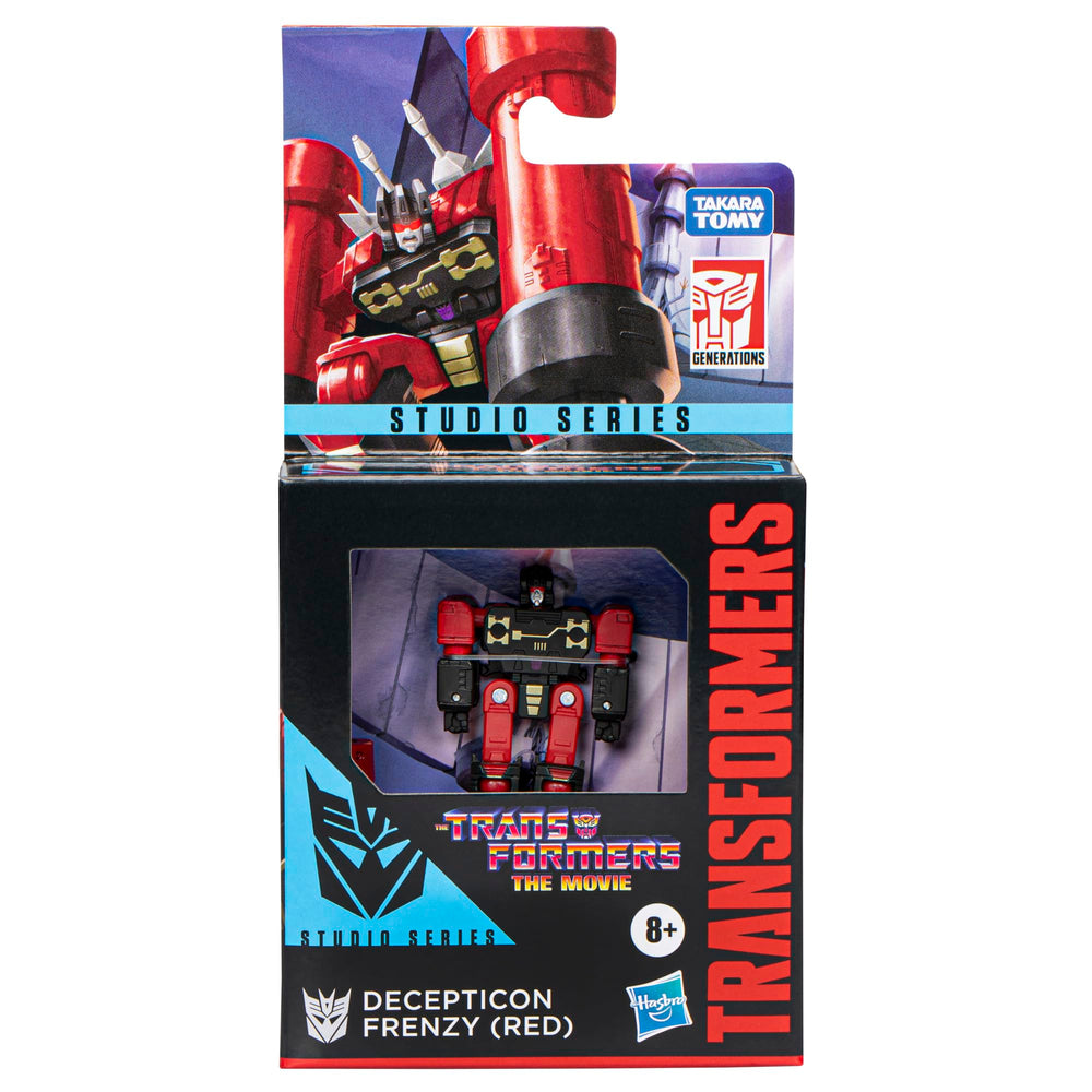 Transformers Studio Series Decepticon Frenzy Red blaster accessories enhance play.
