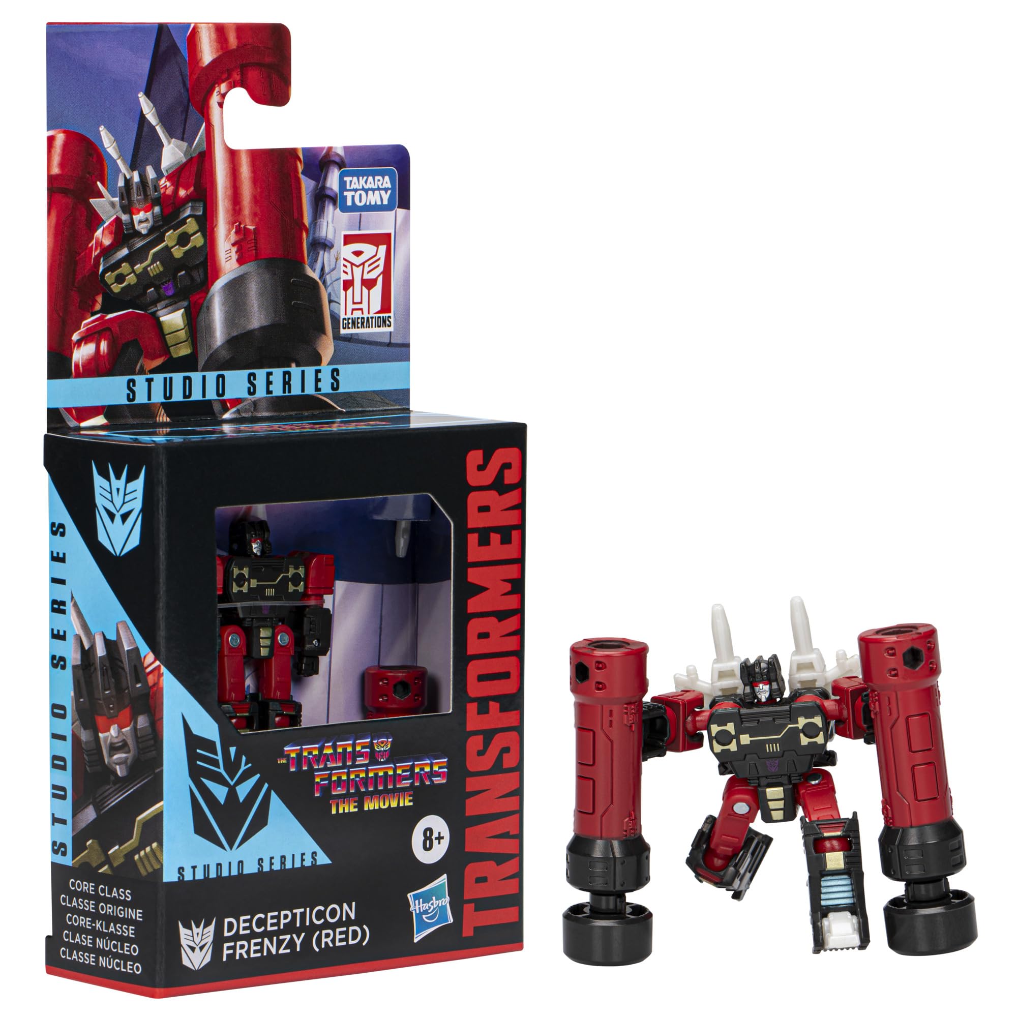Transformers Frenzy Red with pile driver attachments for action-ready poses.