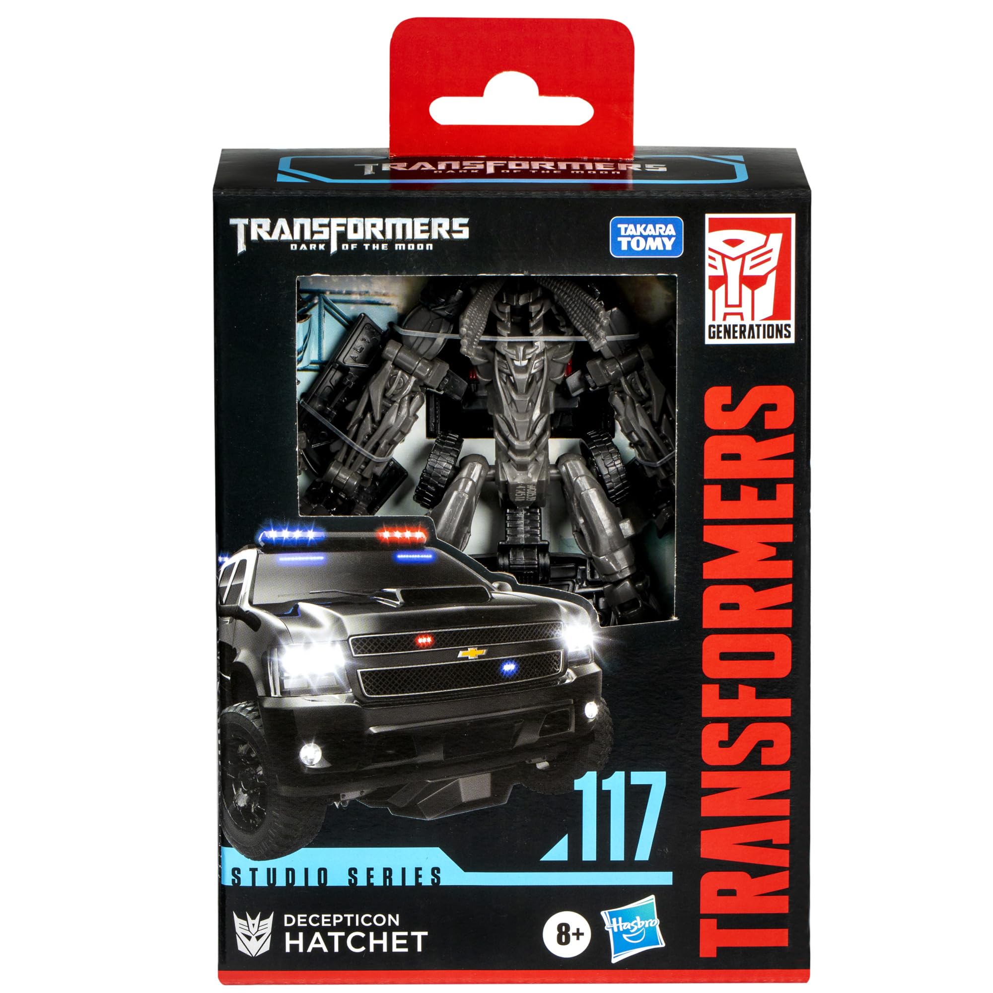 Hatchet accessory attached for both robot and vehicle modes
