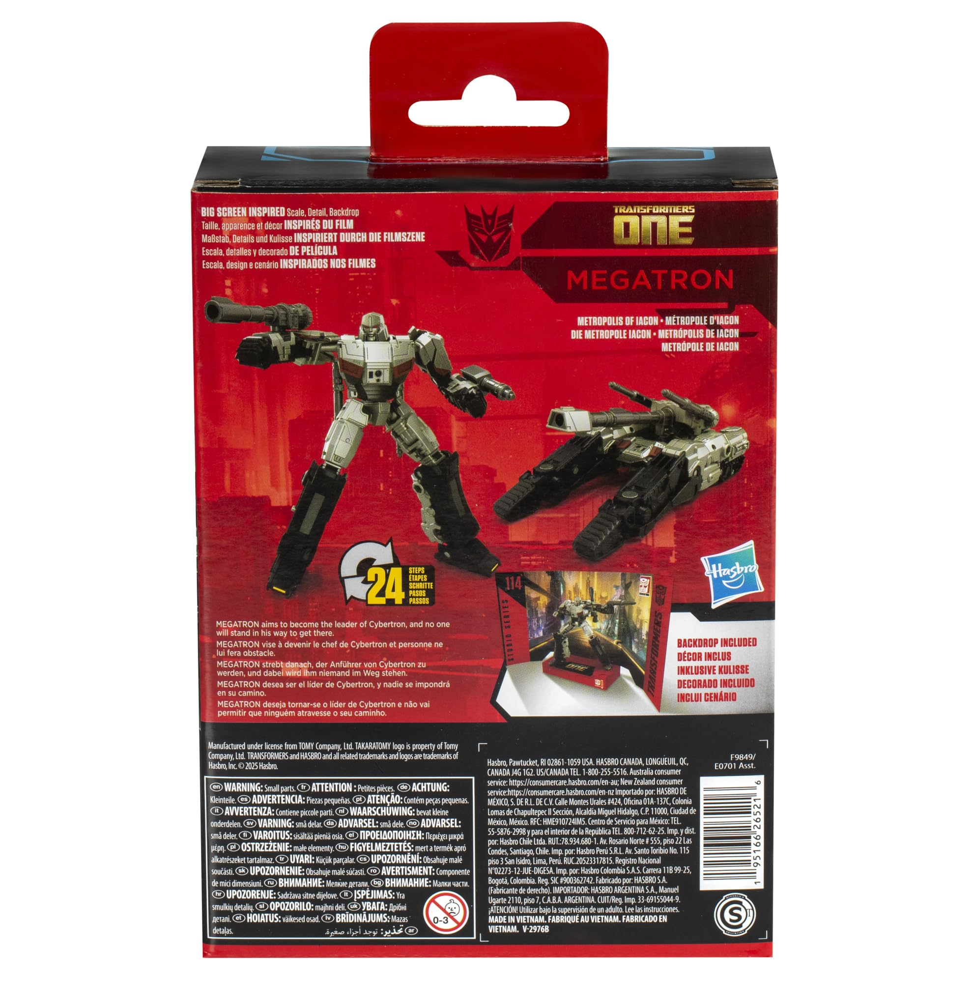 Removable Metropolis backdrop for cinematic Megatron display scenes