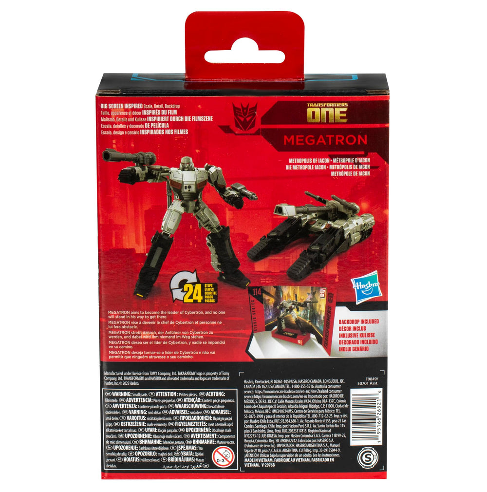 Removable Metropolis backdrop for cinematic Megatron display scenes