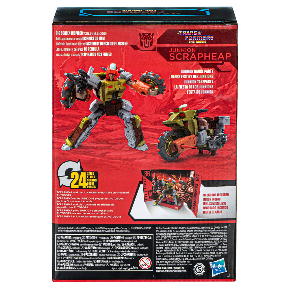 Includes wheels and blaster accessories for authentic conversion play.