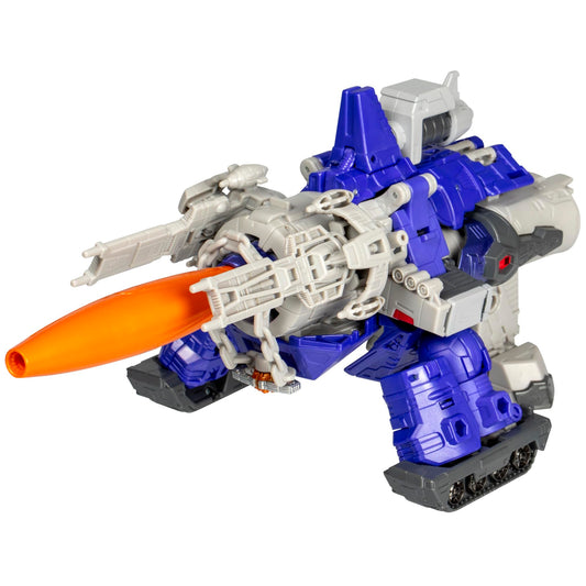 Galvatron in galactic cannon mode with action-ready silhouette for posing