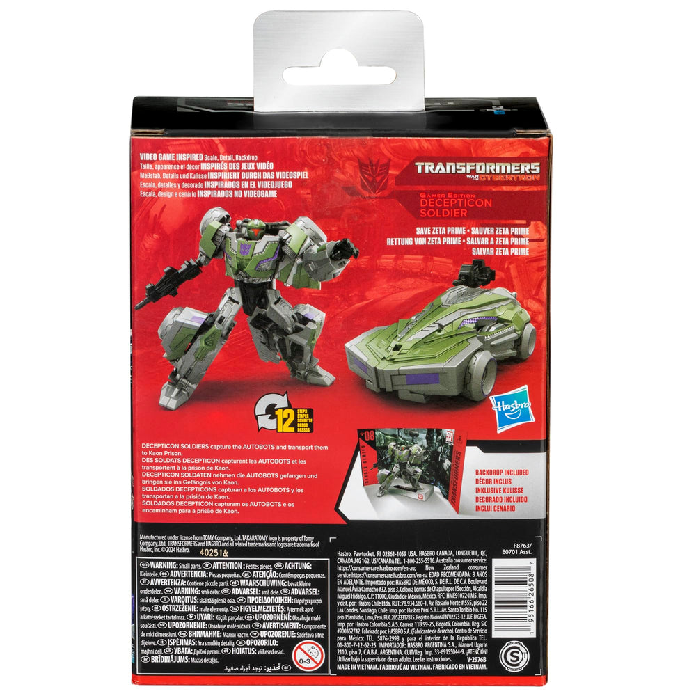 Transformers Studio Series Gamer Edition Decepticon Soldier highly articulated for poseable display.