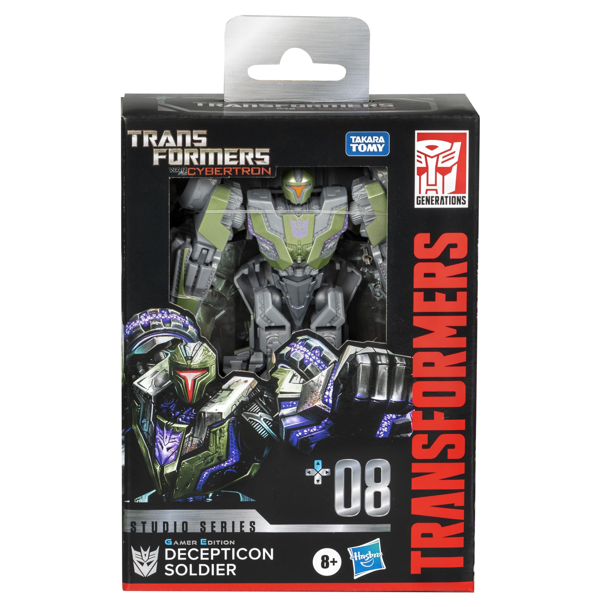 Transformers Studio Series Gamer Edition Decepticon Soldier includes repeat blaster for versatile use.