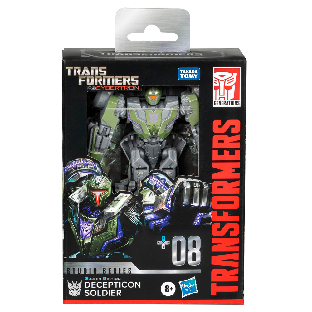 Transformers Studio Series Gamer Edition Decepticon Soldier includes repeat blaster for versatile use.