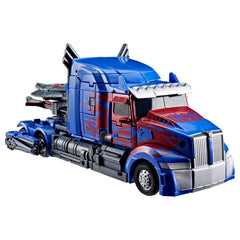 Transformers Nemesis Prime truck mode showing smooth 46-step conversion potential.