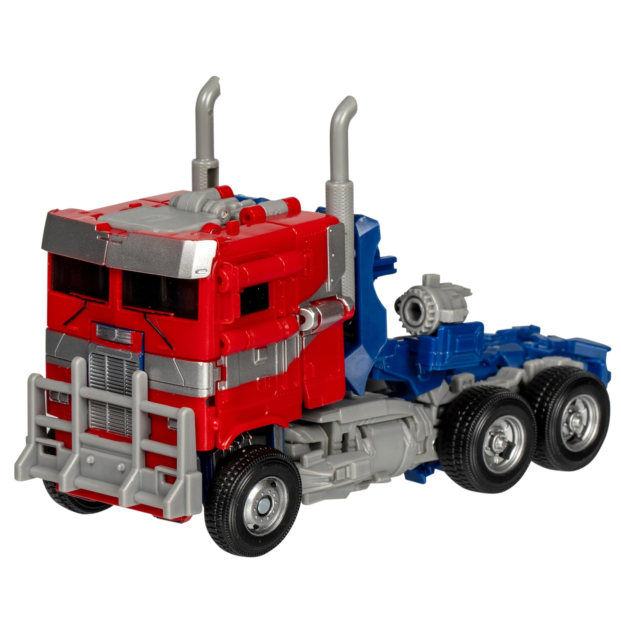 Optimus Prime in truck mode from Studio Series for display and poseability.