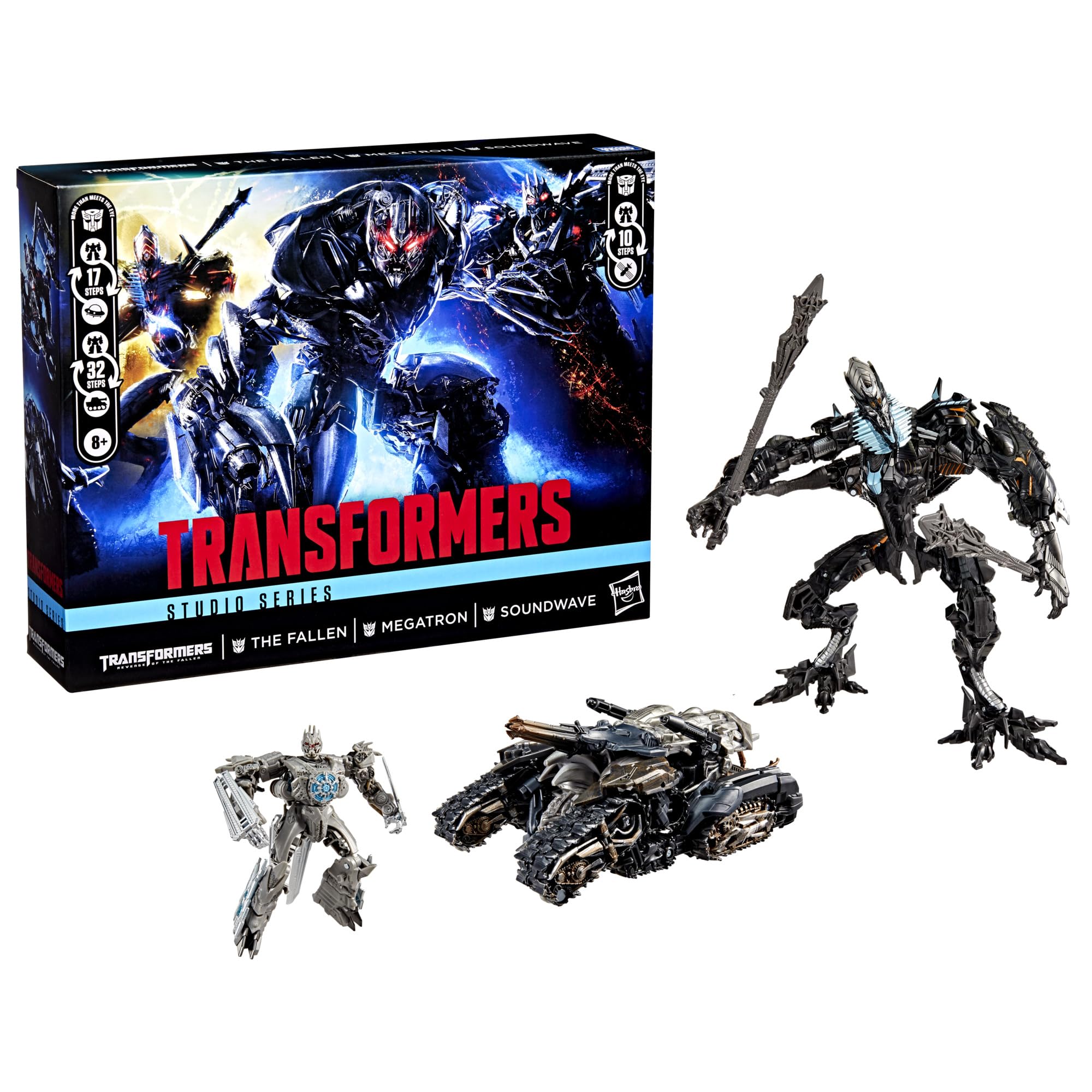 Transformers Studio Series Soundwave deluxe-class figure in satellite mode, fit for display and fan-inspired scenes.