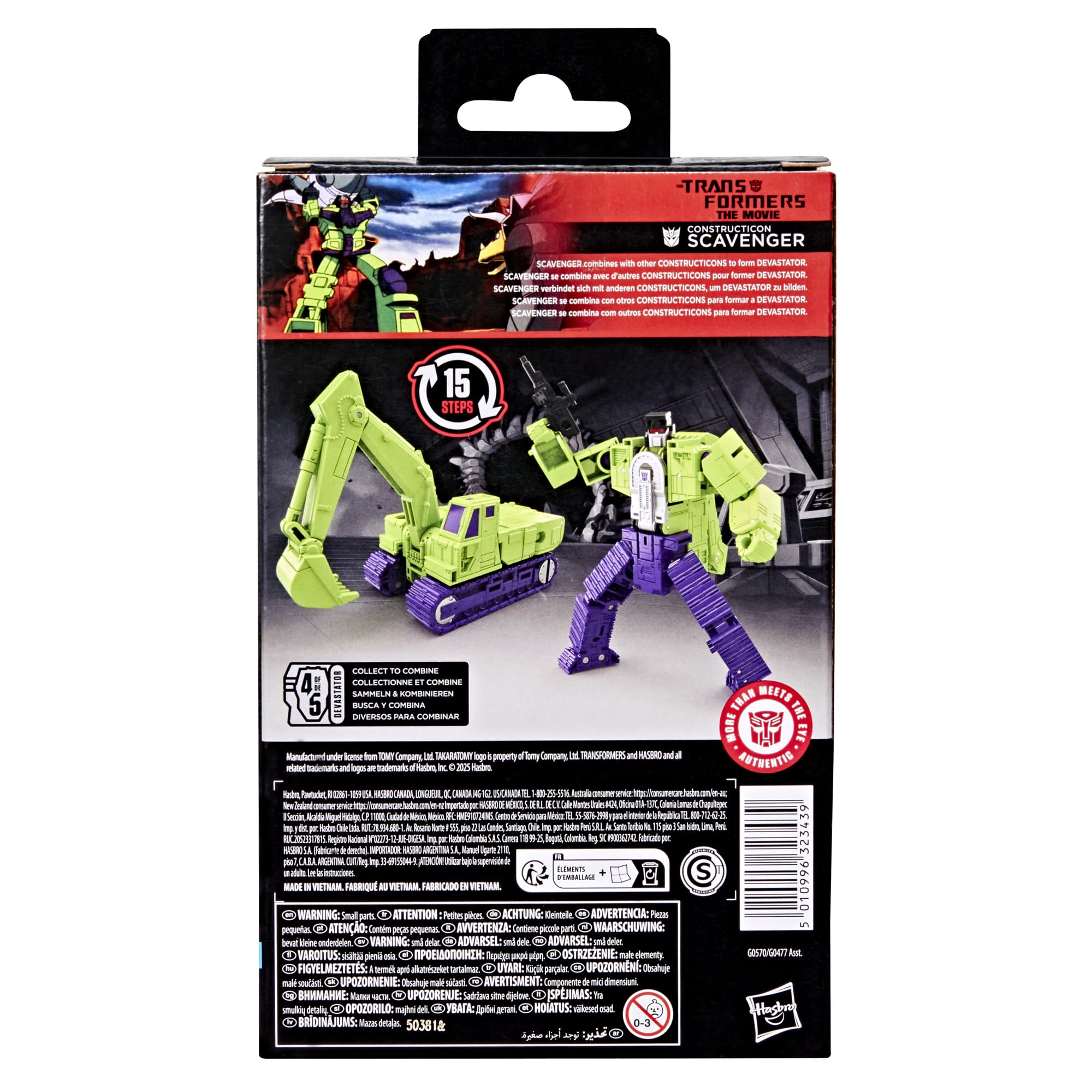 Transformers Studio Series Scavenger pairs with other Constructicons to form Devastator.