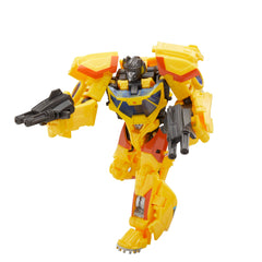 Sunstreaker figure shown with two blaster accessories usable in both modes.
