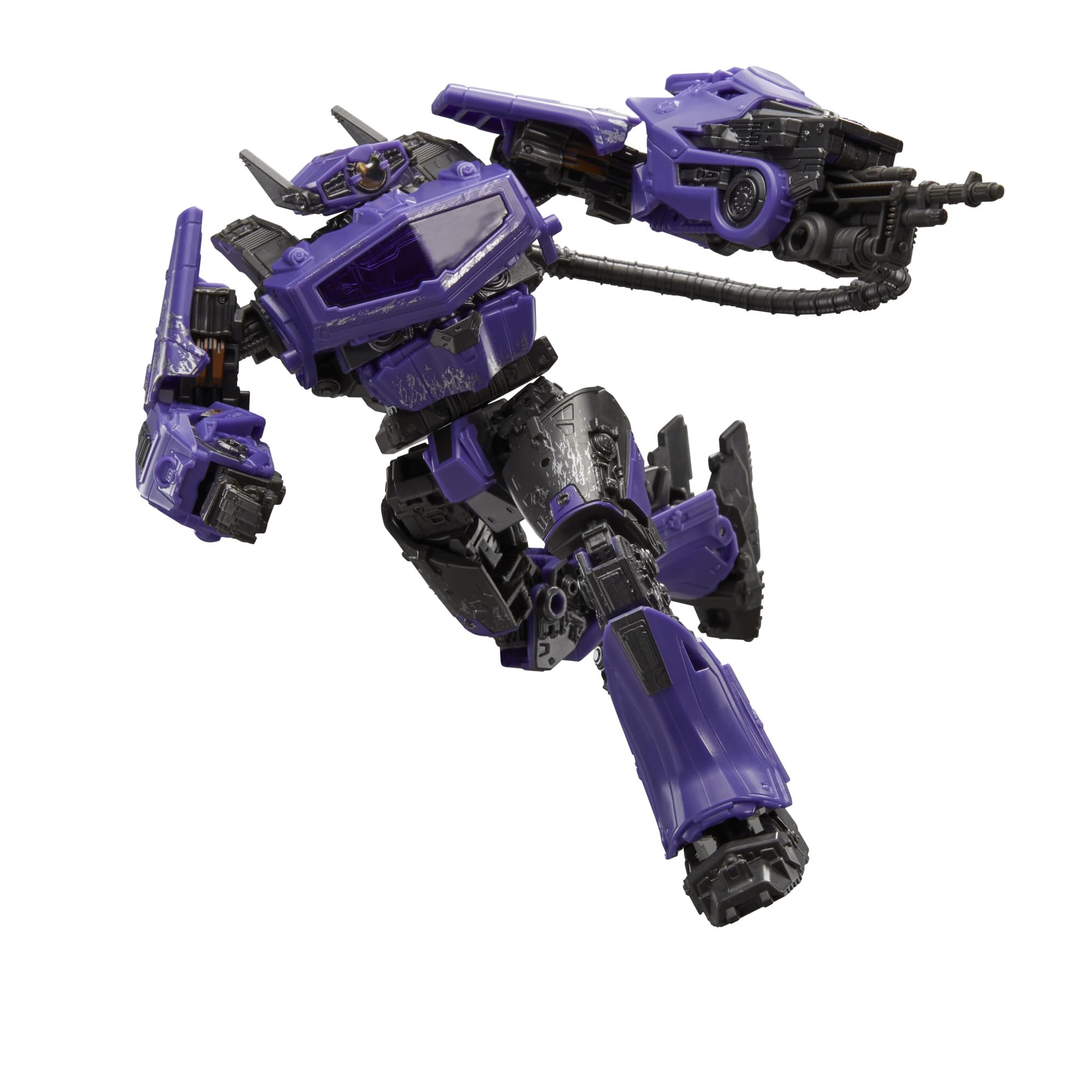 Transformers Studio Series Voyager 110 Shockwave 6.5-inch figure in scale for shelves.