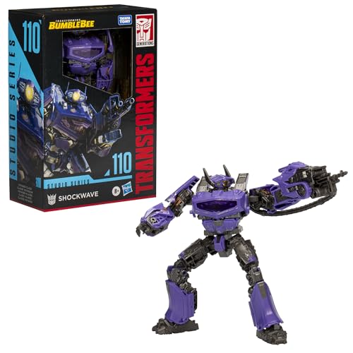 Transformers Studio Series Voyager 110 Shockwave ready-to-display figure for shelf setups.