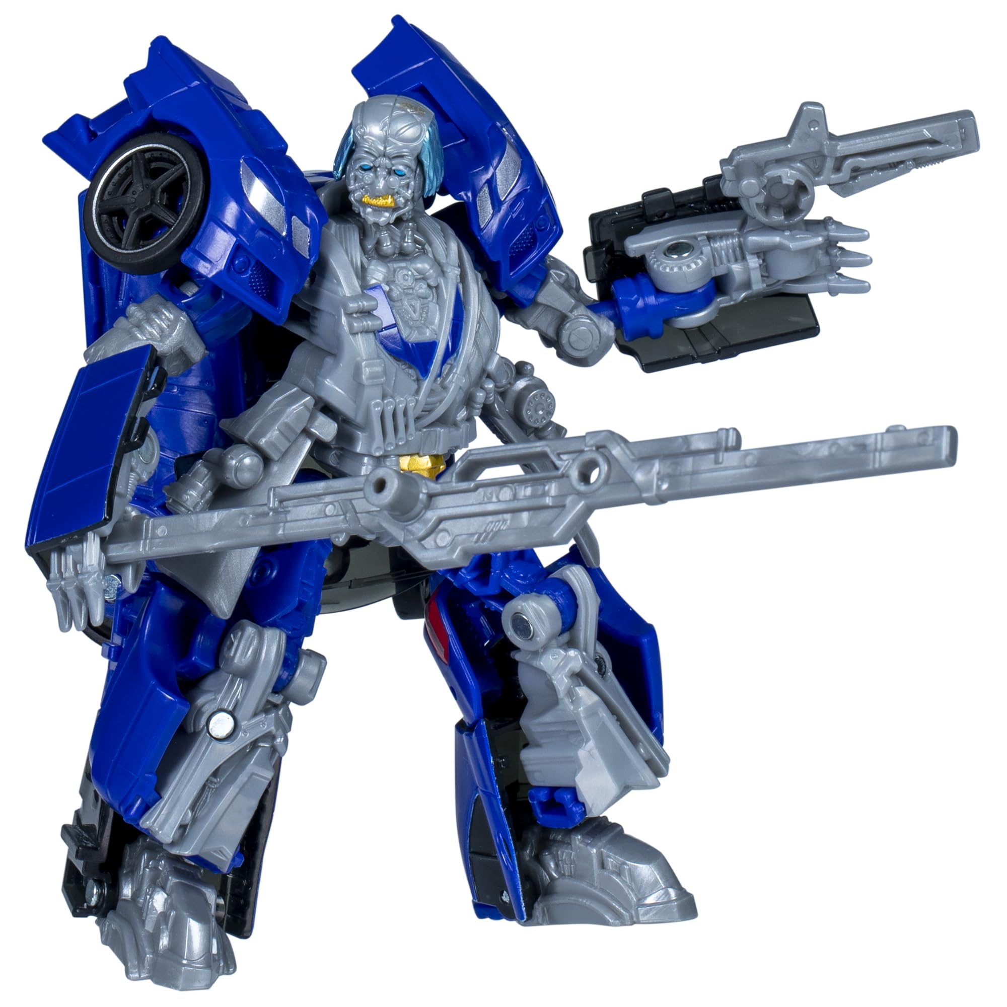 Transformers Studio Series Wheeljack Que robot-to-car conversion for dynamic display.