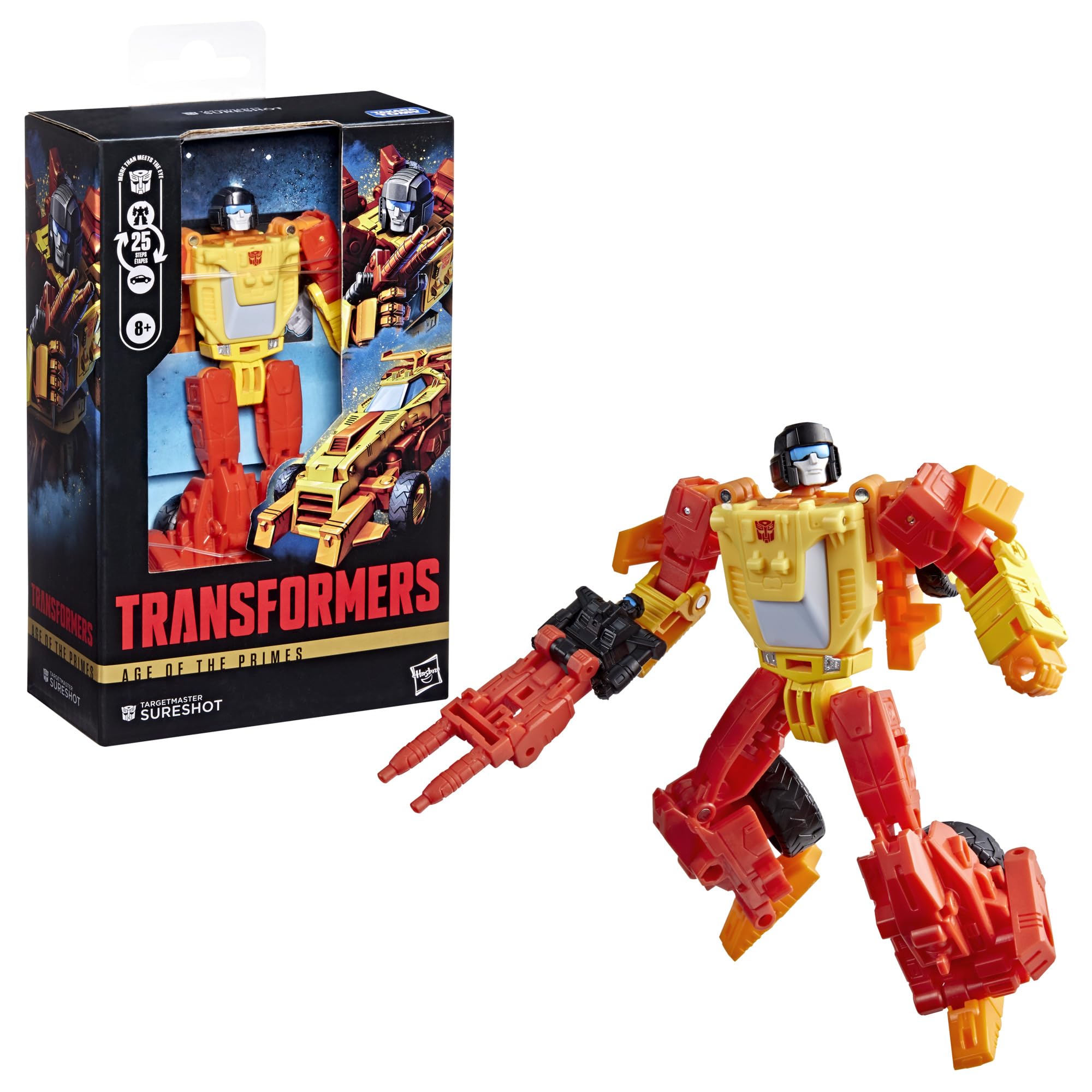 Transformers Sureshot Spoilsport mini figure converts into a blaster for extra play.