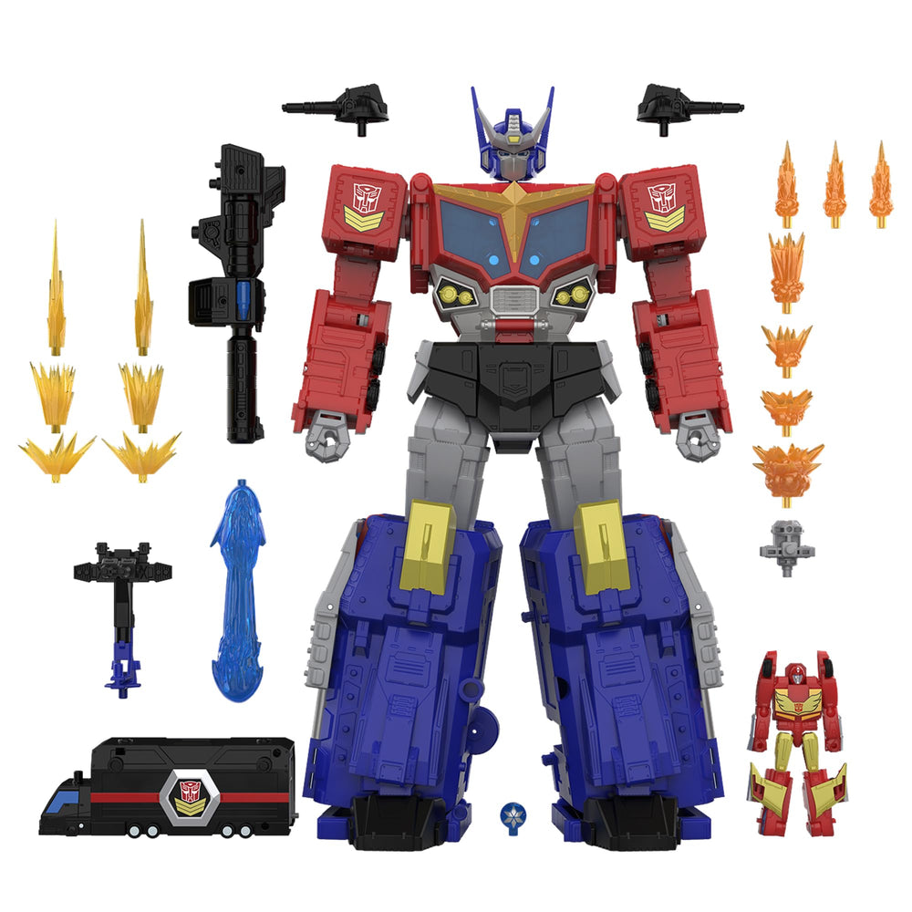 Transformers The Thirteen Star Optimus Prime robot mode with articulated joints for dynamic posing.