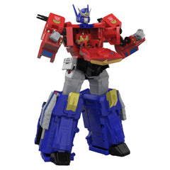 Transformers Thirteen Star Optimus Prime swivel turret doubles as a blaster.