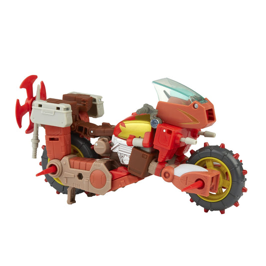 Transformers Wreck-Gar in motorcycle mode ready for action poses