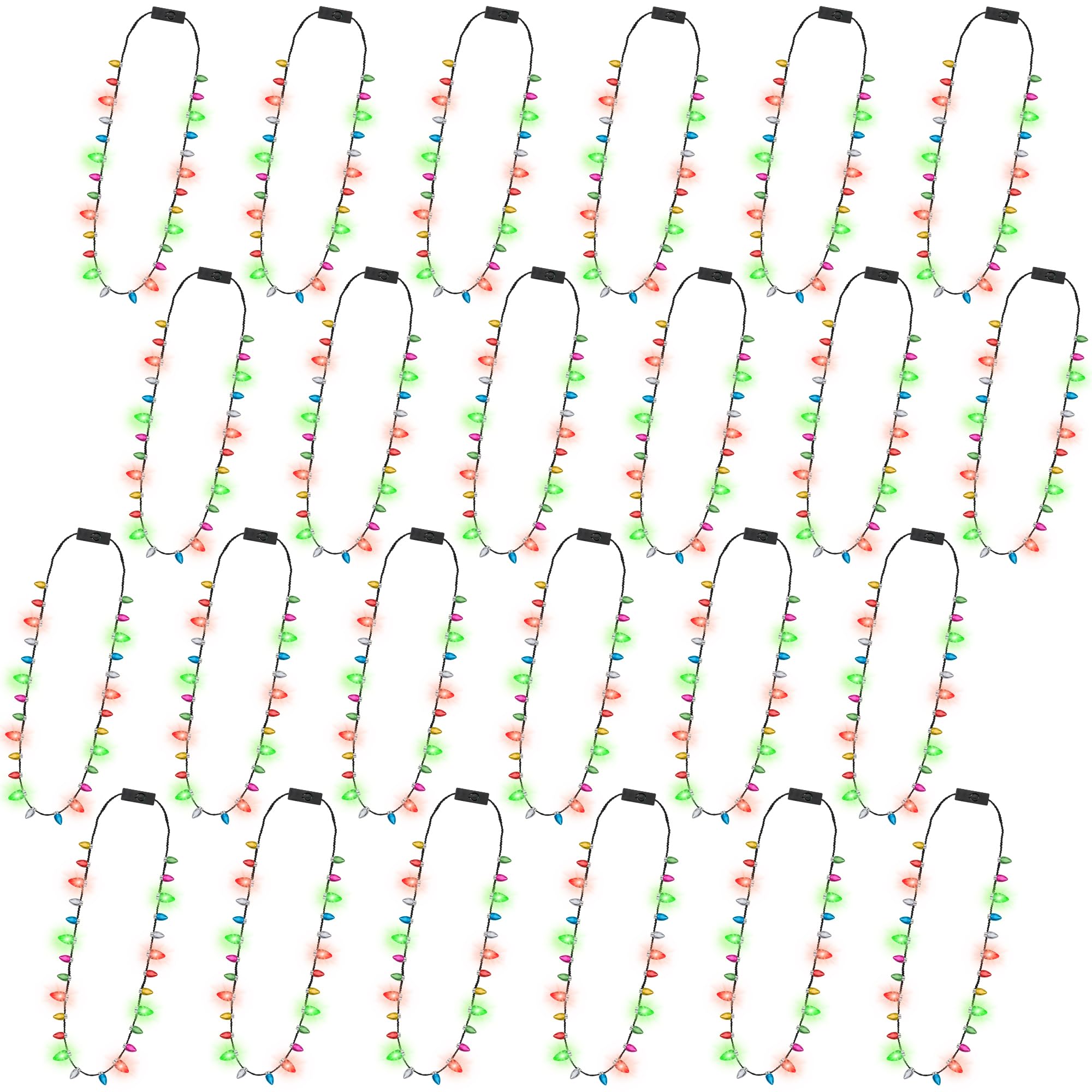 Traplace 24 piece Christmas light necklace set for festive party favors