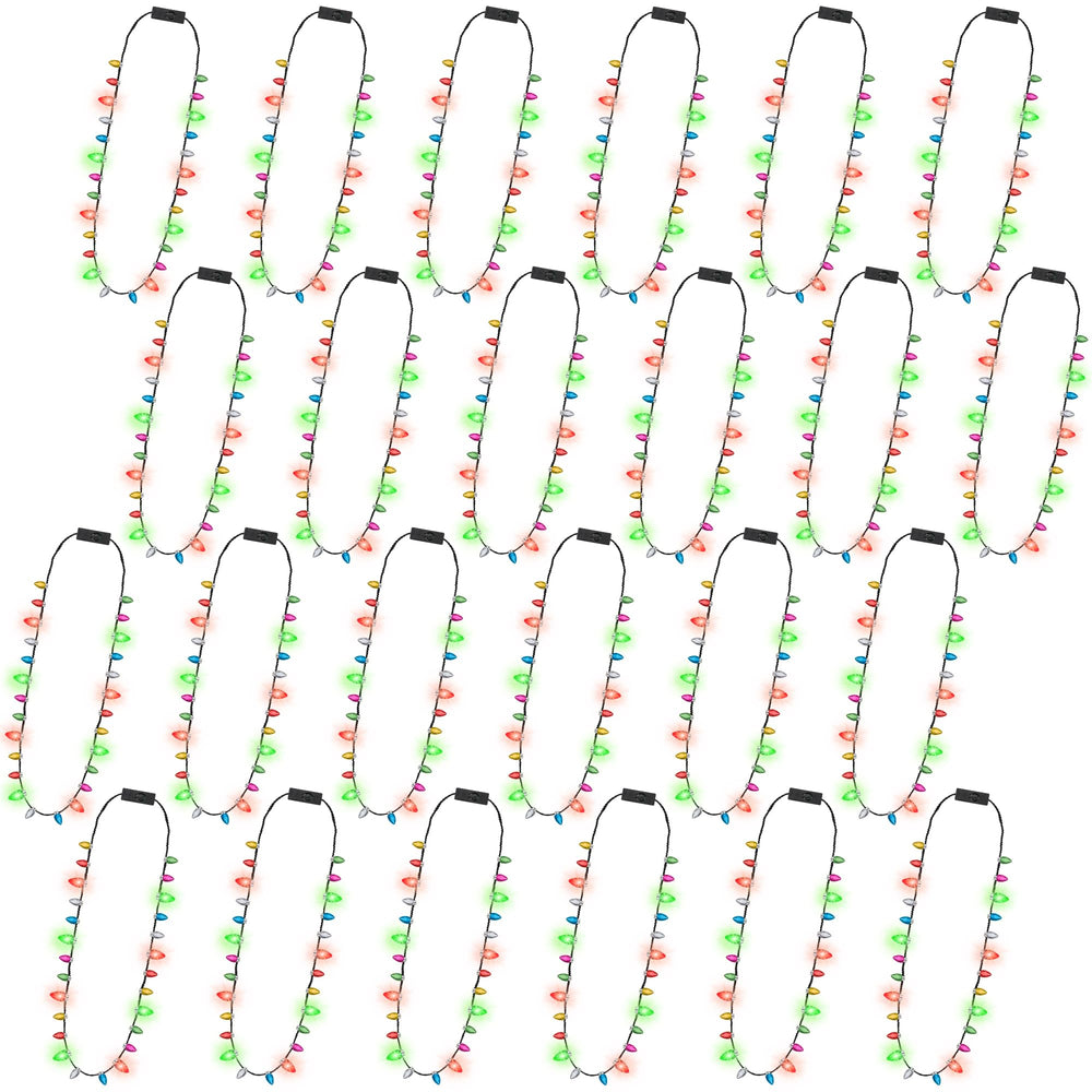 Traplace 24 piece Christmas light necklace set for festive party favors