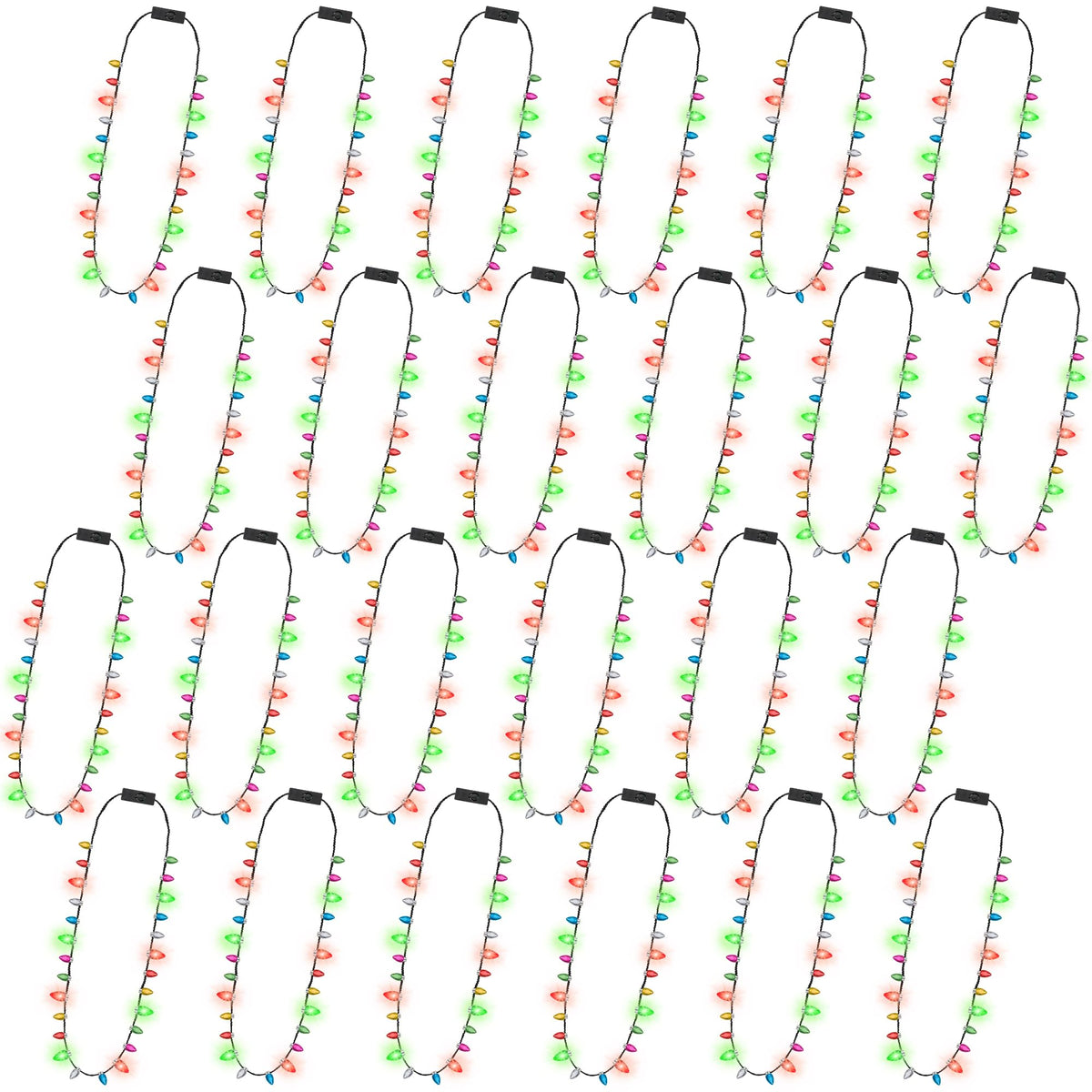 Traplace 24 piece Christmas light necklace set for festive party favors