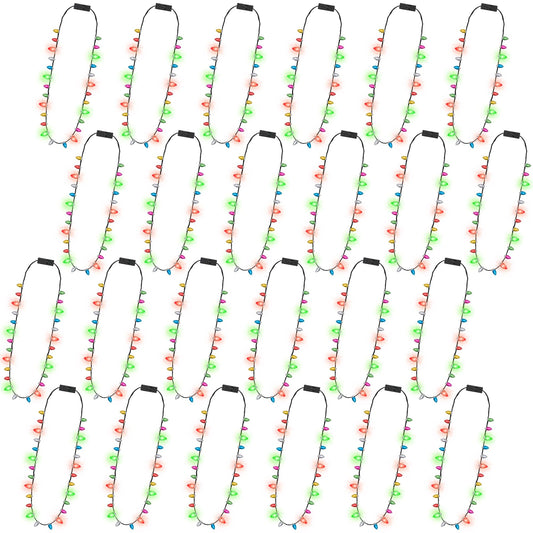 Traplace 24 piece Christmas light necklace set for festive party favors