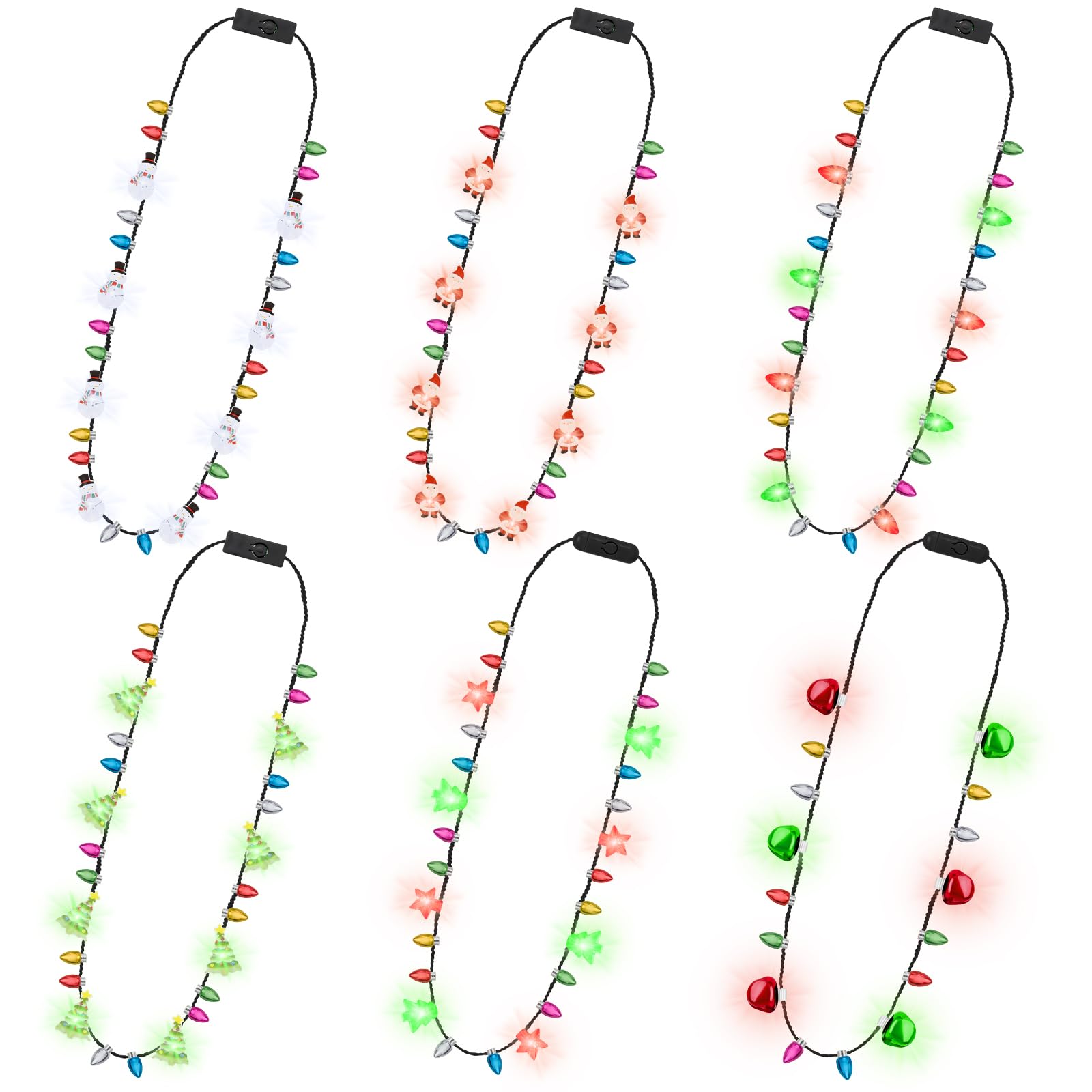 Traplace six-piece Santa light necklace for festive party style.