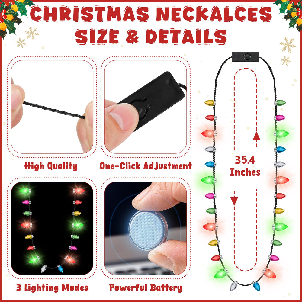 Traplace Christmas light necklace includes batteries for quick setup.