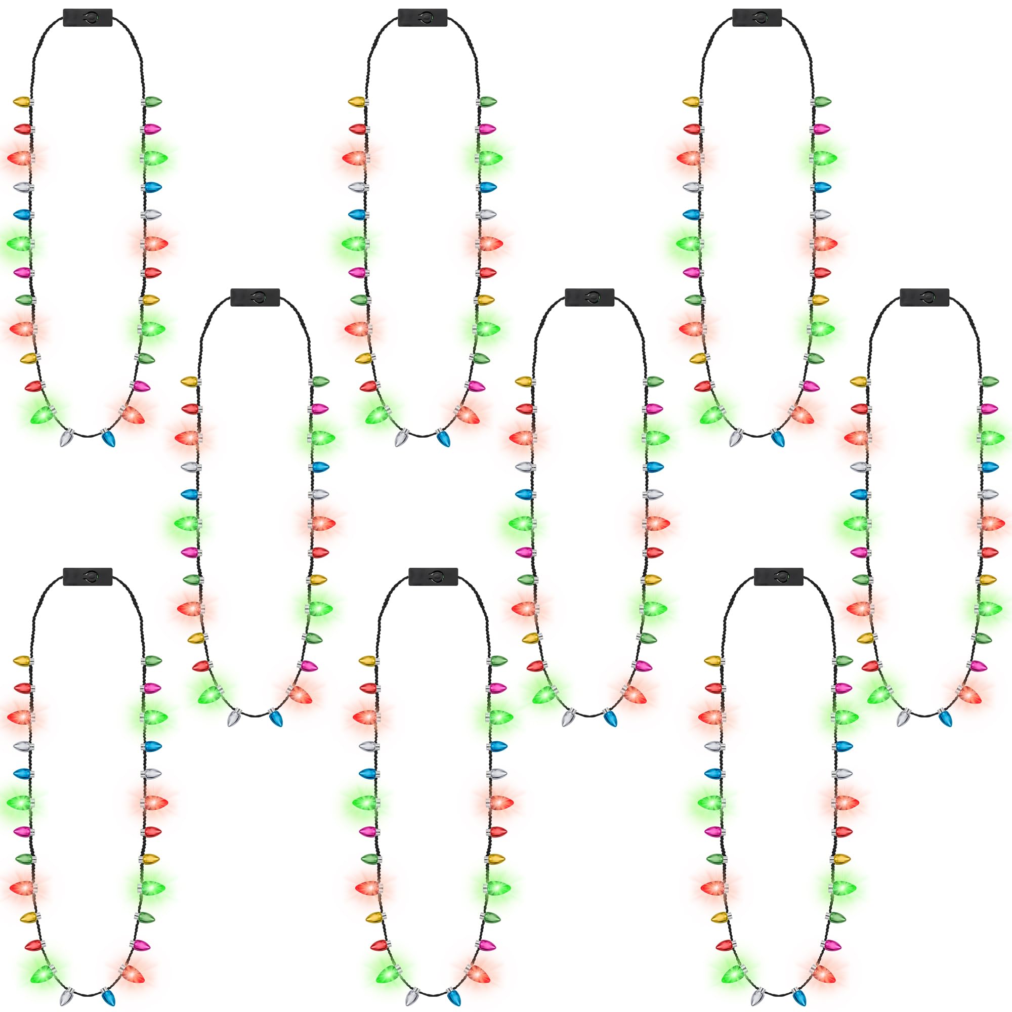 Traplace Christmas light necklace with multicolor LEDs for festive appeal.