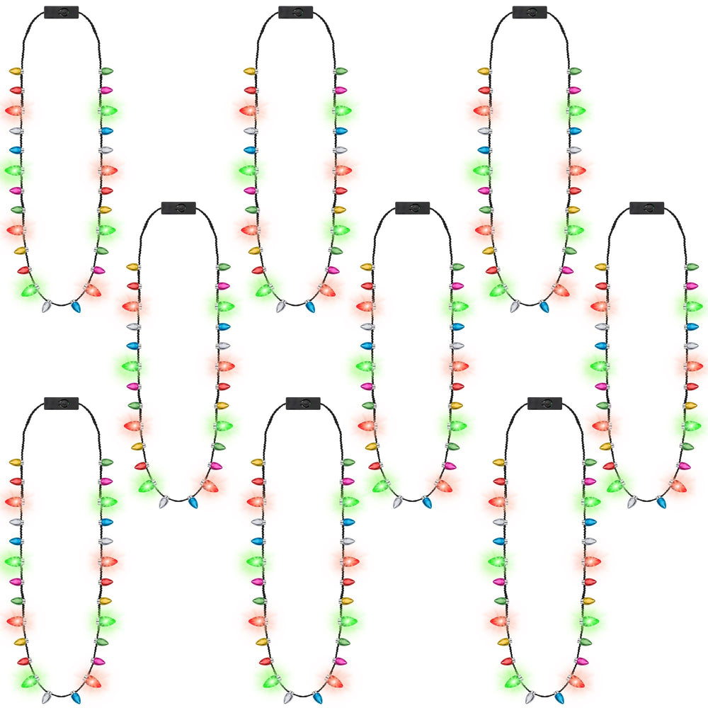 Traplace Christmas light necklace with multicolor LEDs for festive appeal.