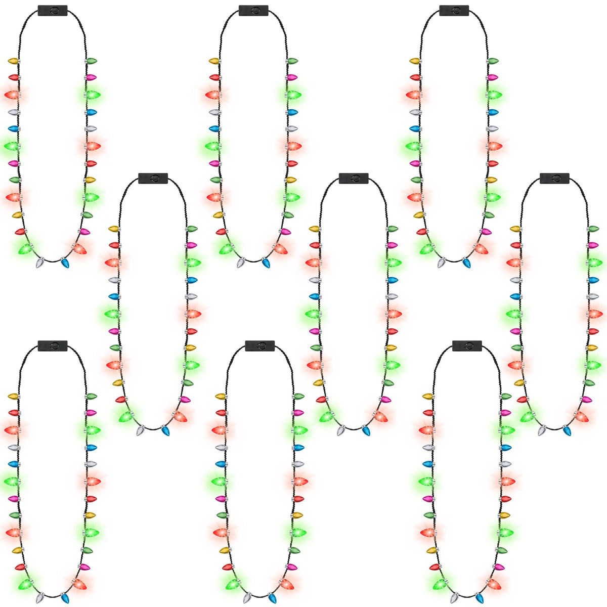 Traplace Christmas light necklace with multicolor LEDs for festive appeal.