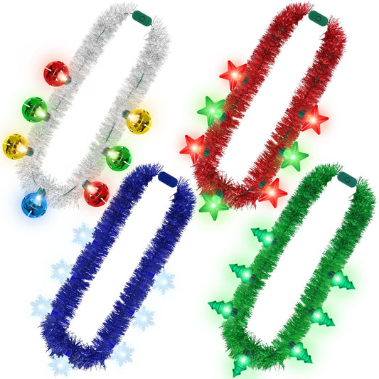 Traplace green Christmas lights necklace close-up for vibrant festive glow.