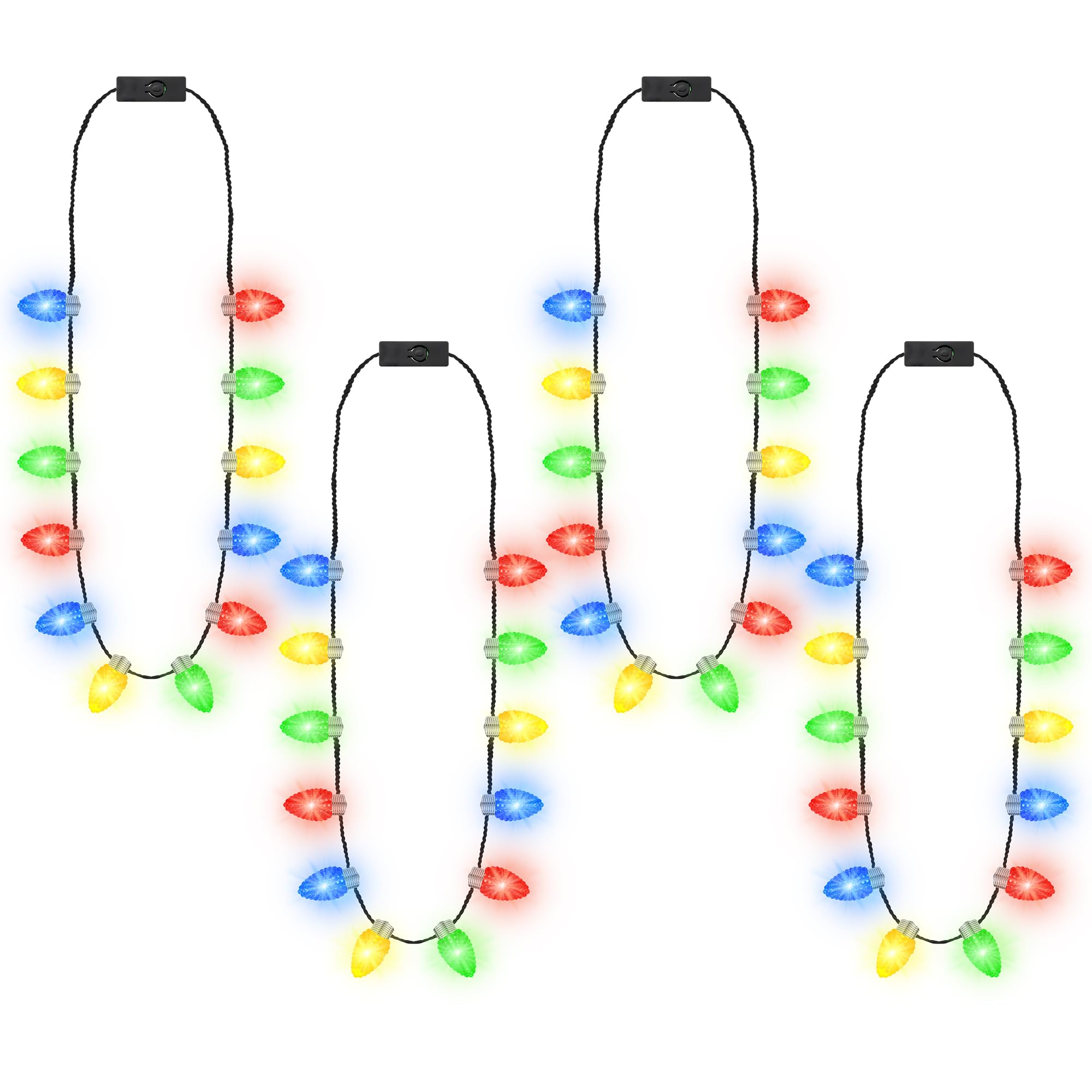 Traplace Christmas necklace with 12 bulbs adds festive glow to celebrations.