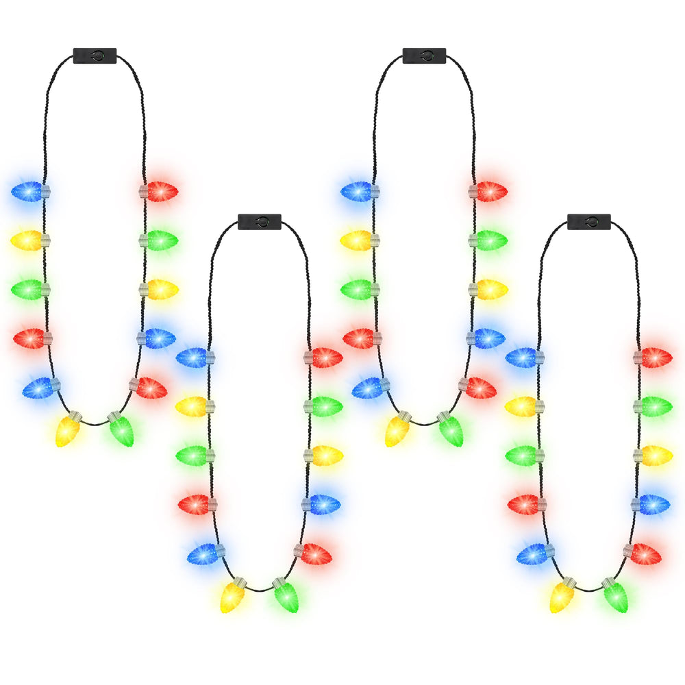 Traplace Christmas necklace with 12 bulbs adds festive glow to celebrations.