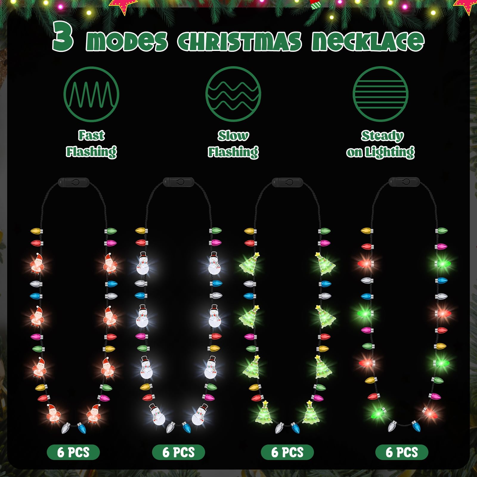 Traplace LED necklace offering 3 modes to suit any mood.
