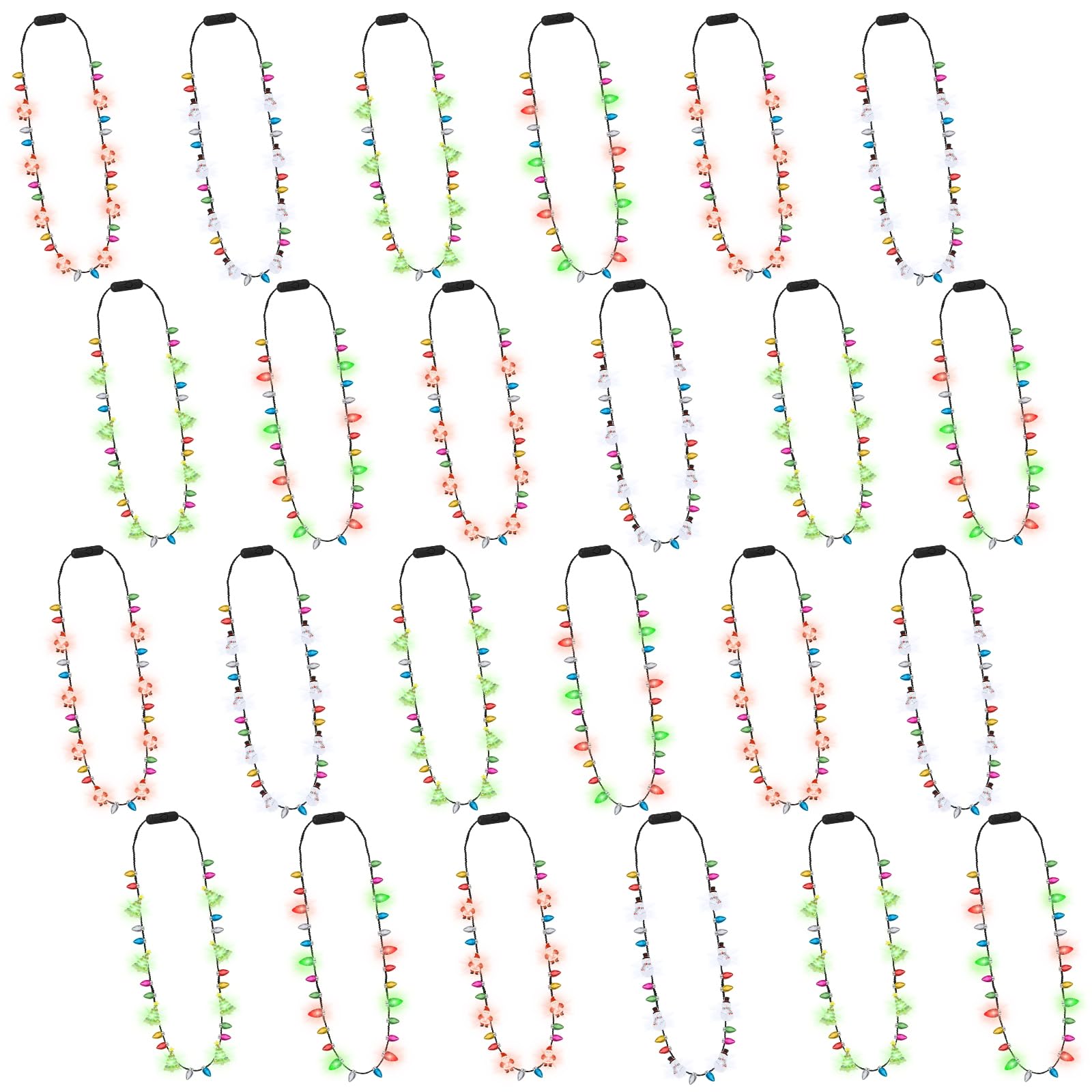 Traplace Christmas necklace set with multi-style LEDs for festive gatherings.