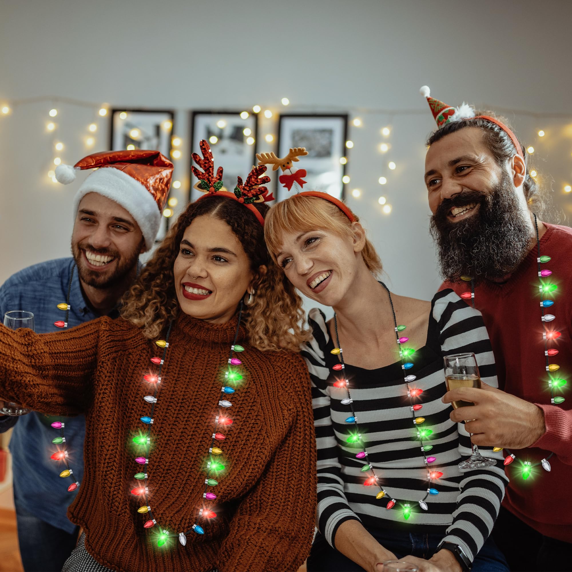 Traplace Xmas necklace set perfect for ugly sweater party decor.