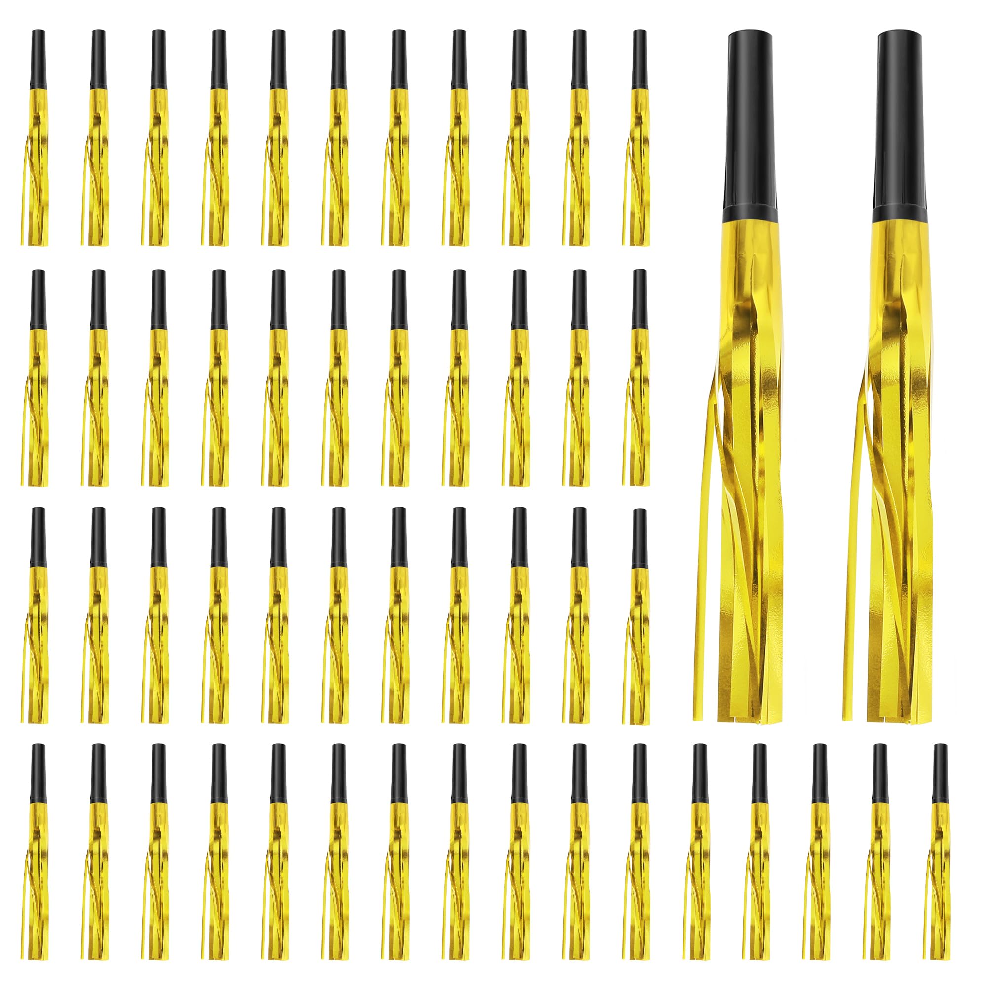 Traplace gold New Years noise maker, 100-piece set for large gatherings and countdown moments.