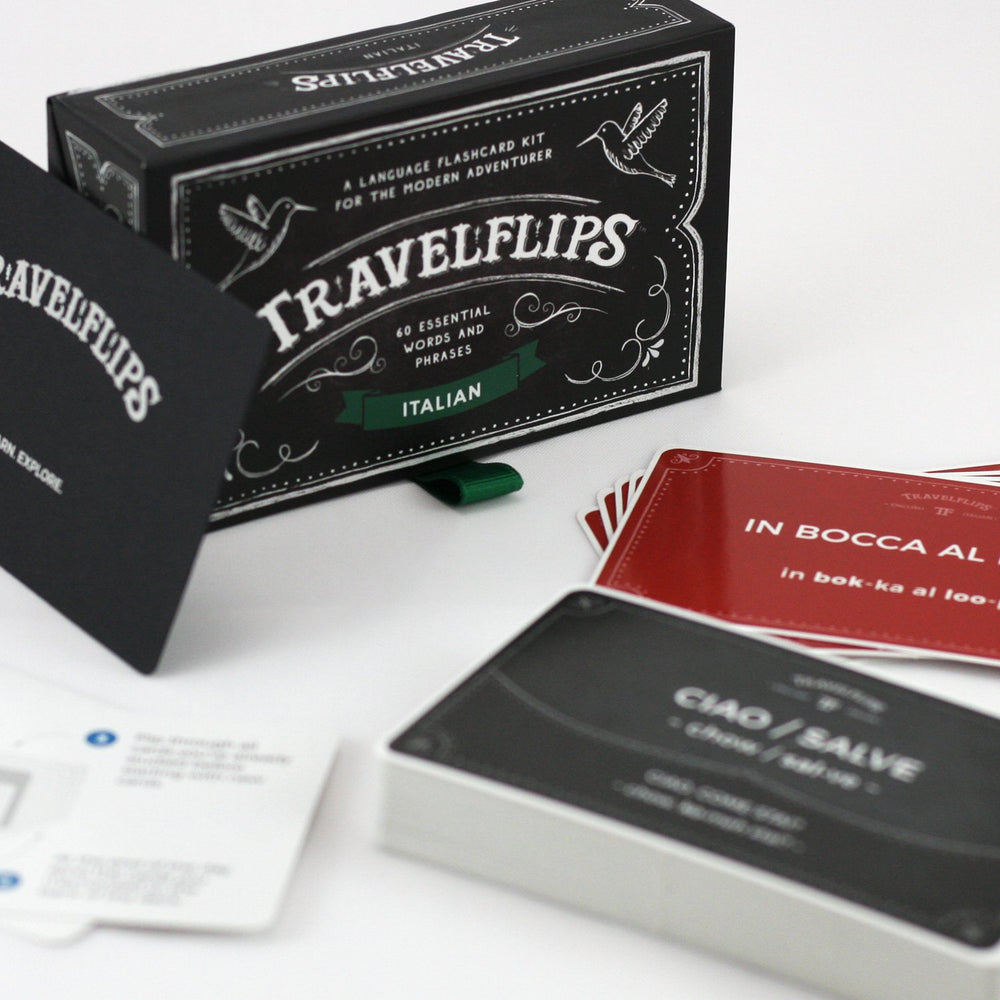 Travelflips Italian flashcards suitable for all ages and reading levels