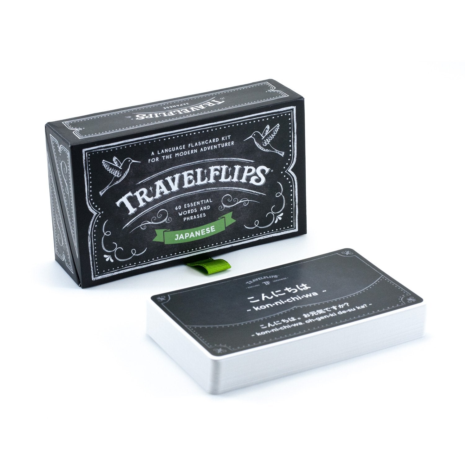 Travelflips Japanese flash cards in a durable box for portable study on the go.