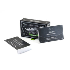 Travelflips Japanese flash cards showing Hiragana, Katakana, Kanji basics with phonetic hints.