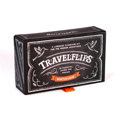 Travelflips Portuguese flash cards in box, durable and ready for daily practice.