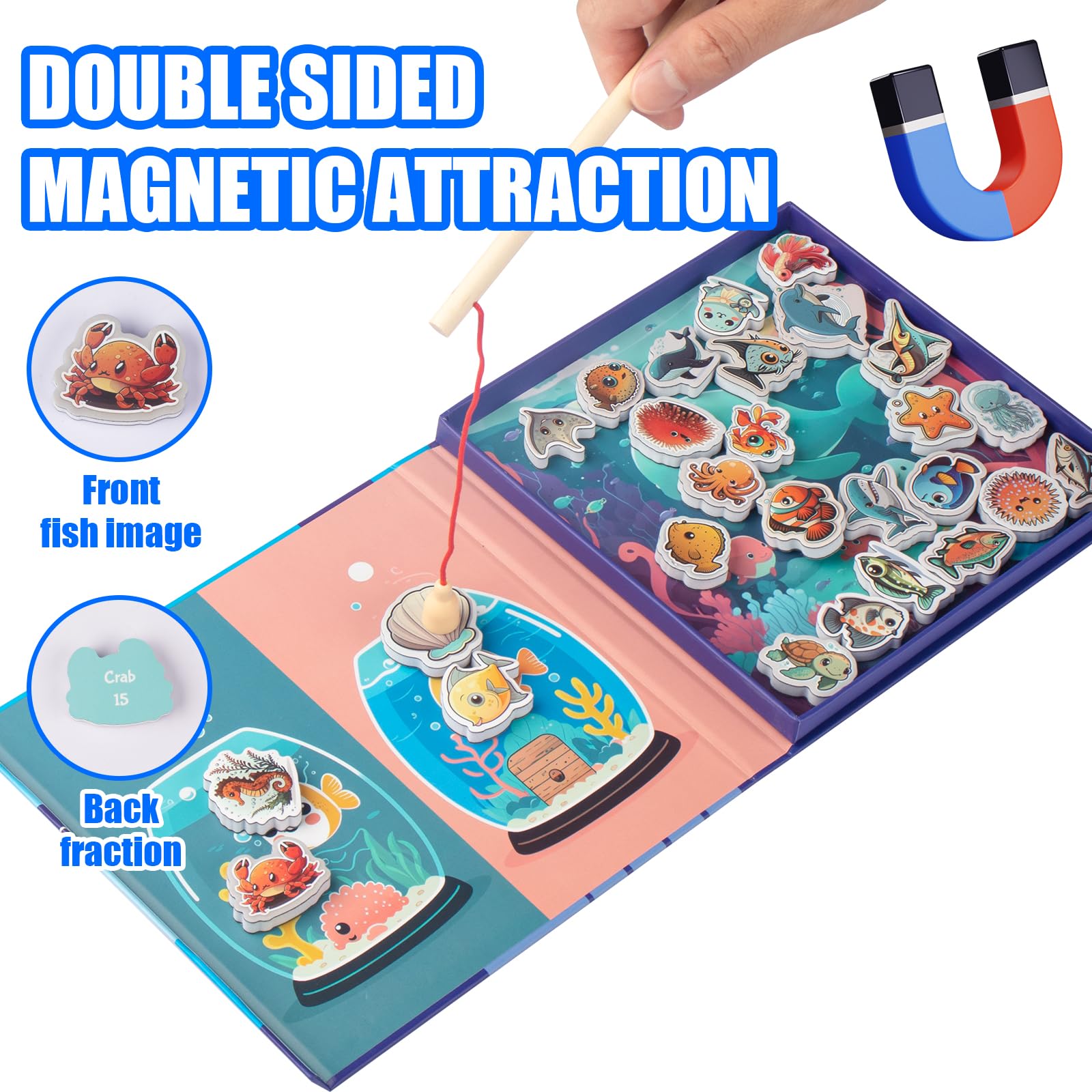 Travofun 27 double-sided fish in vibrant colors for color recognition and play