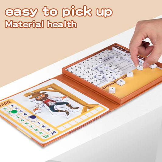 Child writes secret words with a marker on the Travofun board for spelling practice.