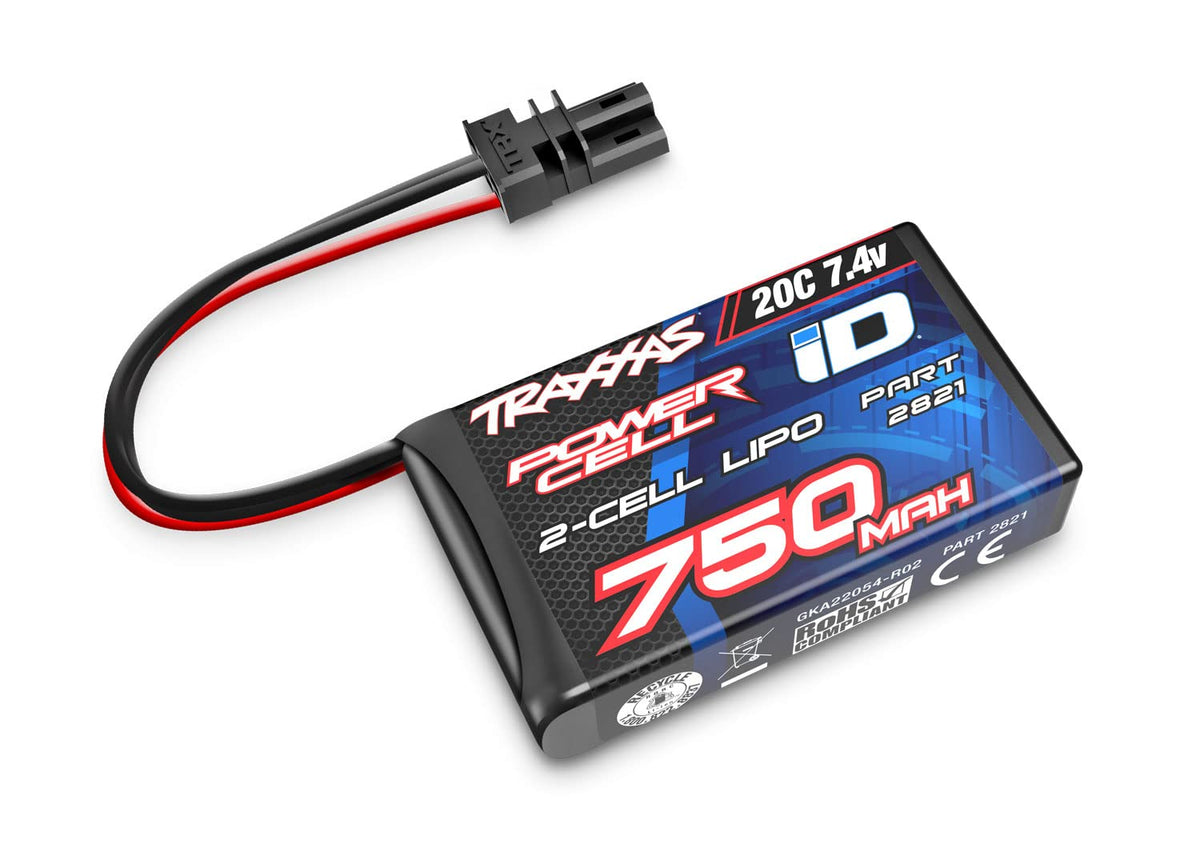 Traxxas 2S LiPo battery pack 750mAh 7.4V with 20C discharge for RC cars